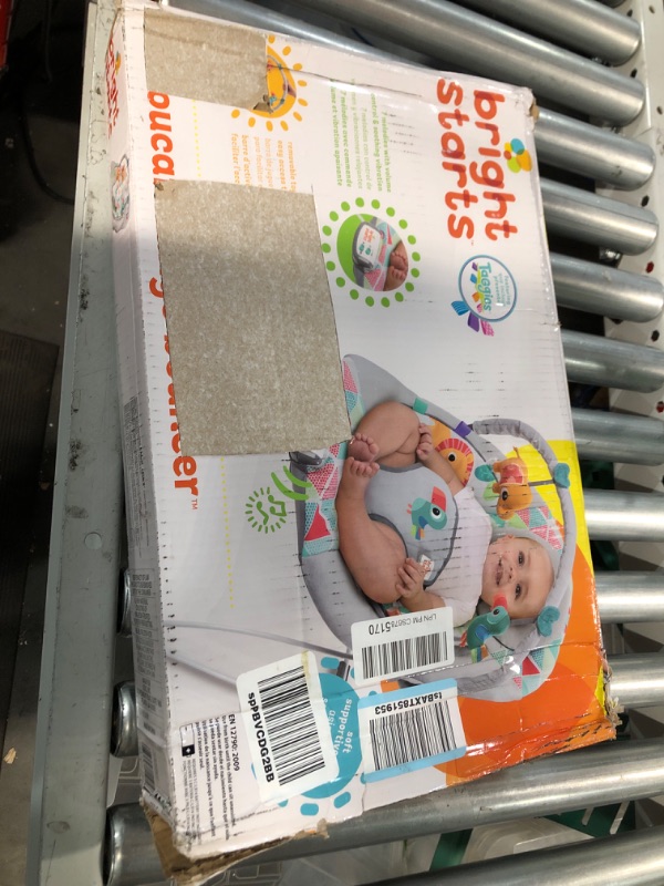 Photo 1 of Bright Starts Baby Bouncer Soothing Vibrations Infant Seat - Taggies, Music, Removable Toy Bar, 0-6 Months Up to 20 lbs (Toucan Tango)
