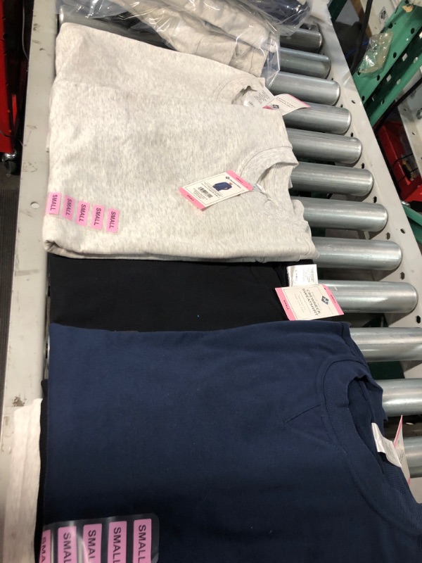 Photo 1 of Amazon Essentials Women's French Terry Fleece Crewneck Sweatshirt (1 black,1 navy blue,2 grey - S)
