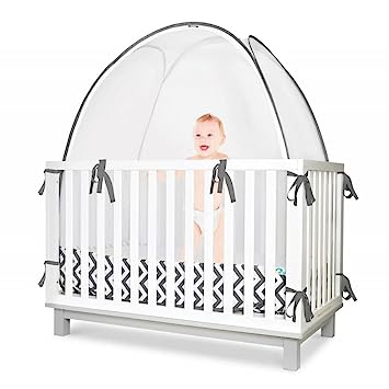 Photo 1 of KinderSense® - Baby Safety Crib Tent - Premium Toddler Crib Topper to Keep Baby from Climbing Out - See Through Mesh Crib Net - Mosquito Net - Pop-Up Crib Tent Canopy to Keep Infant in