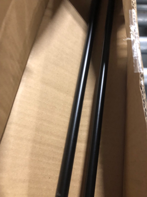 Photo 4 of Amazon Basics Room Darkening Double Curtain Rod - 48" to 88", Black Black 48" to 88" Double Rod