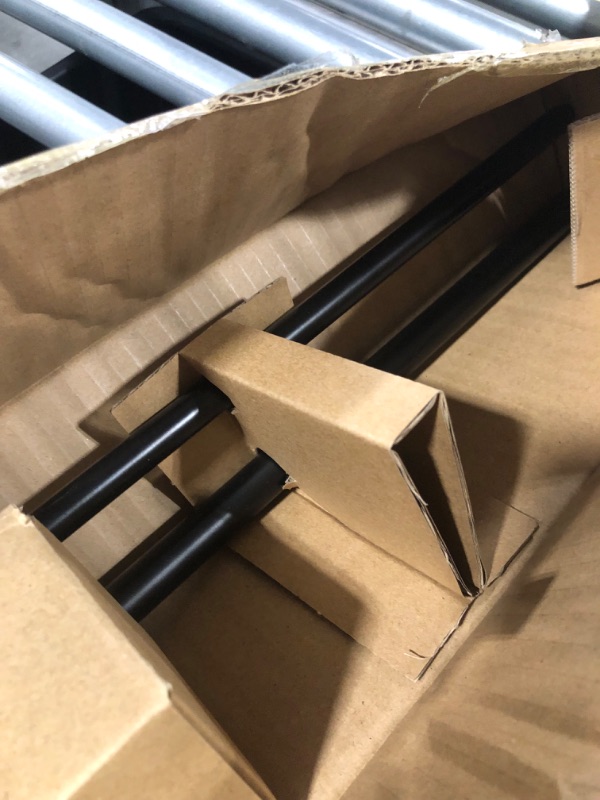 Photo 1 of Amazon Basics Room Darkening Double Curtain Rod - 48" to 88", Black Black 48" to 88" Double Rod