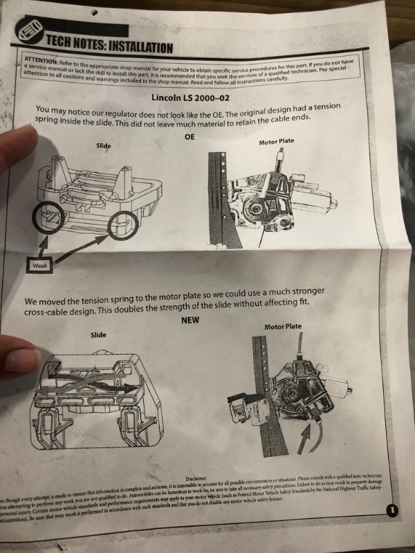 Photo 3 of Dorman 740-876 Front Driver Side Window Regulator Compatible with Select Lincoln Models