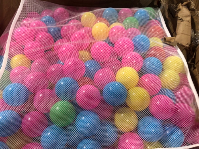 Photo 1 of Amazon Basics BPA Free Crush-Proof Plastic Pit Balls with Storage Bag, Toddlers Kids 12+ Months, 6 Bright Colors - Pack of 1000 6 Bright Colors 1,000 Balls