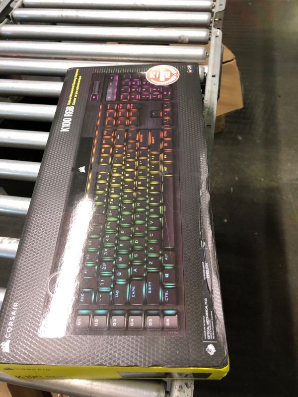 Photo 2 of Corsair K100 RGB Optical-Mechanical Gaming Keyboard - Corsair OPX RGB Optical-Mechanical Keyswitches - AXON Hyper-Processing Technology for 4X Faster Throughput - 44-Zone RGB LightEdge Optical Gaming Keyboard