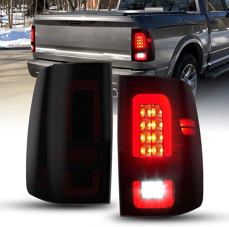 Photo 1 of AUTOONE Full LED Ram Tail Light Assembly for 2009 Dodge RAM 1500, 2010-2018 Ram 1500 2500 3500, Passenger & Driver Side with Black Smoked Lens, Blubs Included, Anti-UV Rear Light Assembly