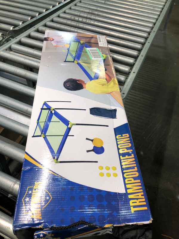 Photo 2 of Anywhere Sports - Portable Trampoline Ping Pong Table Tennis Game for Indoor or Outdoor Use, Includes Two Paddles, Six Balls, Storage Bag, and Complete Table