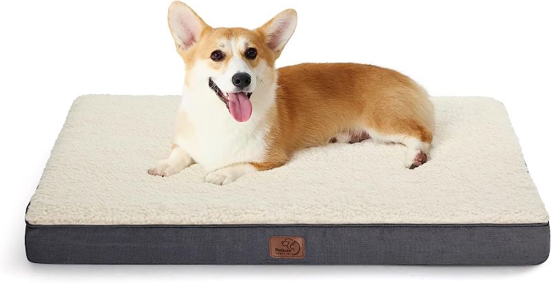 Photo 1 of Bedsure Medium Dog Bed for Medium Dogs - Orthopedic Dog Beds with Removable Washable Cover, Egg Crate Foam Pet Bed Mat, Suitable for Dogs Up to 35lbs