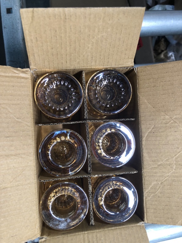 Photo 1 of Glass Taper Candle Holders Set of 6 Gold Candlestick Holder, Gold Candle Stick Candle Holder Thick Glass Candle Holders for Candlesticks for Table Centerpiece Wedding Birthday Party Christmas Festival