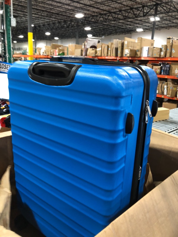 Photo 4 of Amazon Basics Large, Bright Blue Luggage SuitCase 