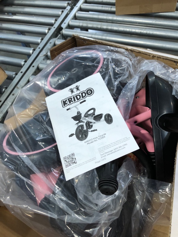 Photo 1 of KRIDDO Kids Tricycles Age 24 Month to 4 Years, Toddler Kids Trike for 2.5 to 5 Year Old, Gift Toddler Tricycles for 2-4 Year Olds, Trikes for Toddlers, Pink