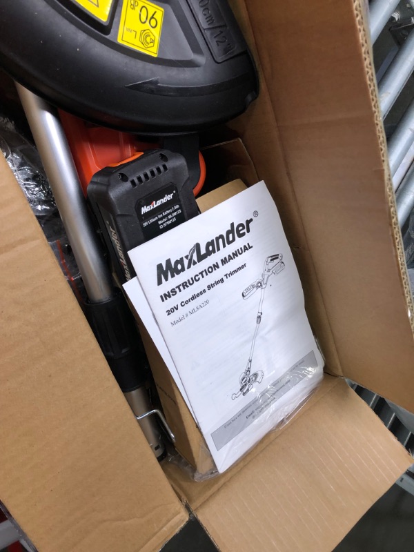 Photo 9 of MAXLANDER 12 Inch 20V Cordless String Trimmer, 2 PCS 2.0Ah Battery Weed Wacker/Edger, 1 Quick Charger,6 PCS Replacement Spool Trimmer Lines, Length Adjustable, Powerful Lightweight Grass Trimmer W/String trimmer 12''