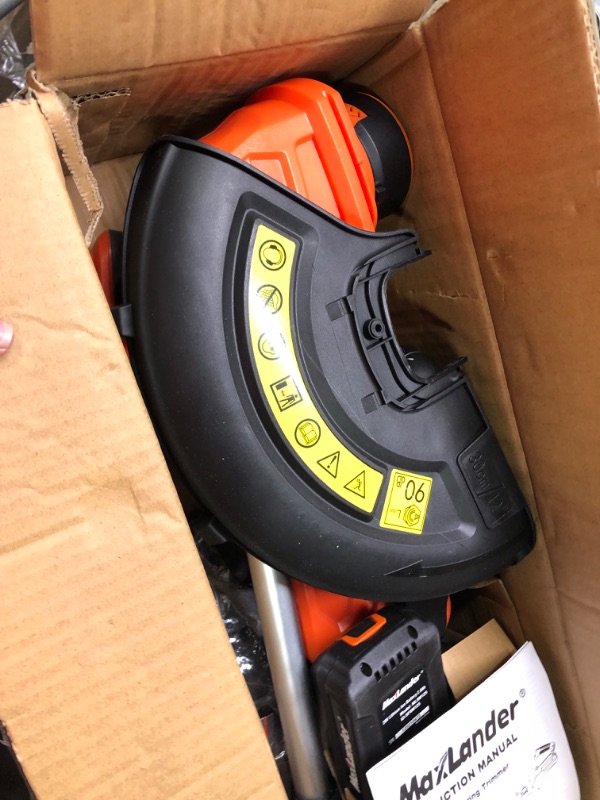 Photo 7 of MAXLANDER 12 Inch 20V Cordless String Trimmer, 2 PCS 2.0Ah Battery Weed Wacker/Edger, 1 Quick Charger,6 PCS Replacement Spool Trimmer Lines, Length Adjustable, Powerful Lightweight Grass Trimmer W/String trimmer 12''