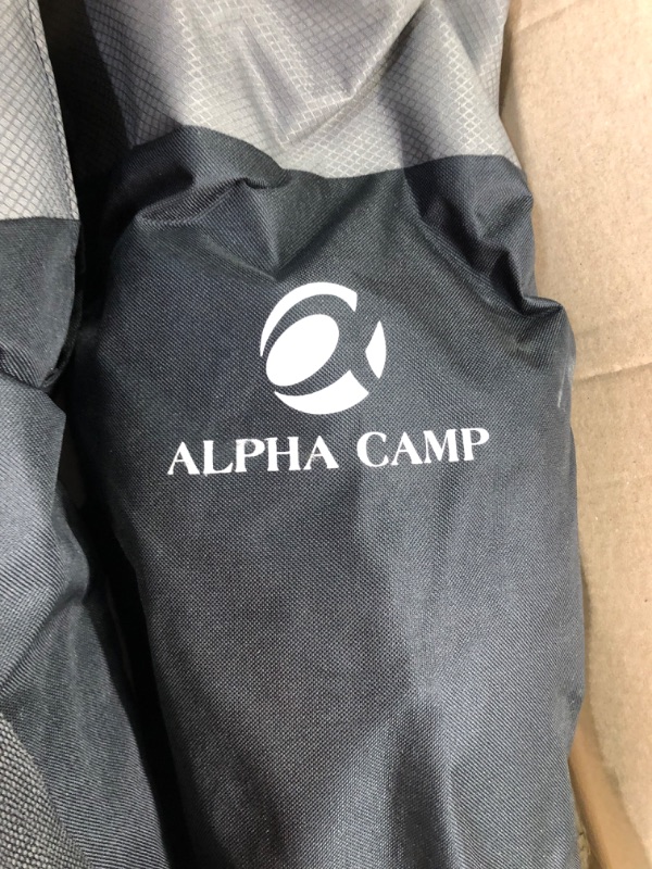 Photo 4 of ALPHA CAMP Oversized Camping Folding Chair Heavy Duty Lawn Chair with Cooler Bag (Black)