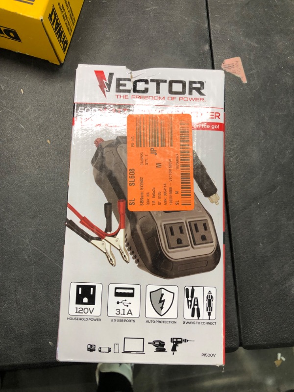 Photo 2 of Vector 500 Watt Power Inverter, PI500V, Dual Power Inverter, Two USB Charging Ports,Grey