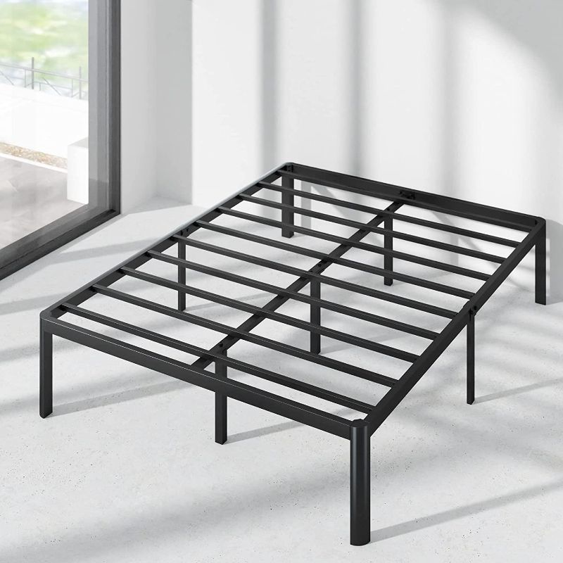 Photo 1 of ZINUS Van 16 Inch Metal Platform Bed Frame / Steel Slat Support / No Box Spring Needed / Easy Assembly,Black, Queen
