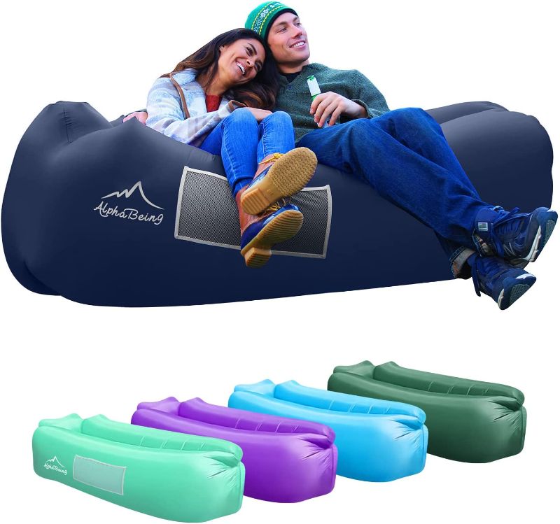 Photo 1 of AlphaBeing Inflatable Lounger - Best Air Lounger Sofa for Camping, Hiking - Ideal Inflatable Couch for Pool and Festivals - Perfect Inflatable Beach Chair for Adults
