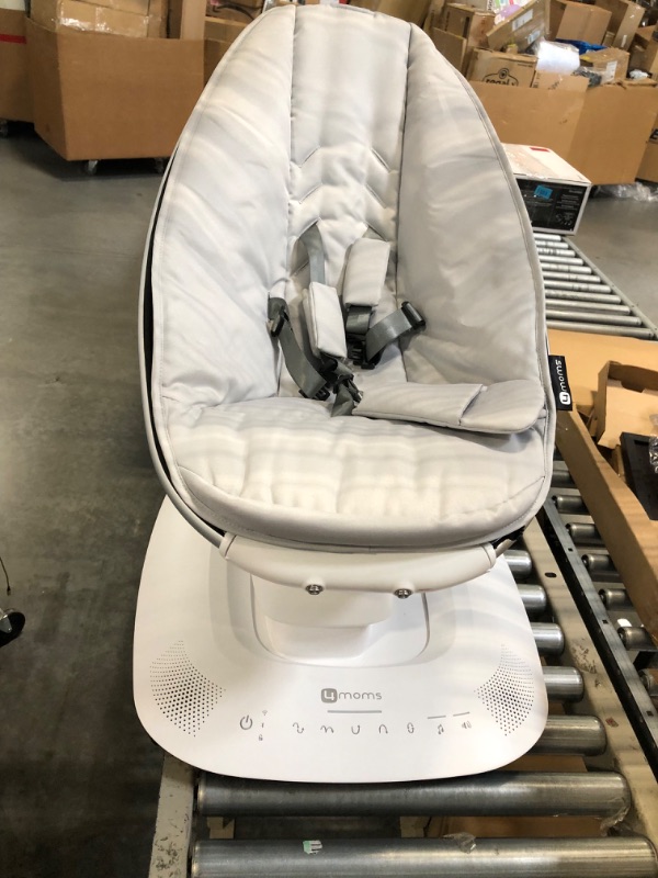 Photo 3 of **POWER CORD MISSING & MOBILE**4moms MamaRoo Multi-Motion Baby Swing, Bluetooth Enabled with 5 Unique Motions, Grey
