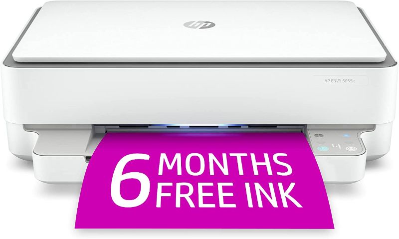 Photo 1 of HP Envy 6055e Wireless Color All-in-One Printer with 6 Months Free Ink (223N1A) (Renewed Premium),white
