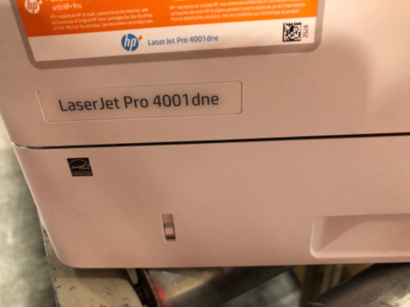 Photo 1 of HP LaserJet Pro 4001dne Black & White Printer with HP+ Smart Office Features New Version: HP+, LaserJet Pro 4001dne