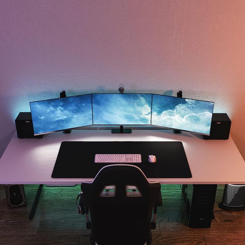 Photo 1 of Mega Size Gaming Mouse Pad - Anti Slip Rubber Base - Stitched Edges - Large Desk Mat - 48" x 24" x 0.16" (Mega, All Black/No Logo)
