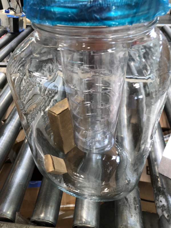 Photo 4 of 2 Gallon Glass Beverage Dispenser with Ice and Fruit Infusers, Stainless Steel Spigot, Chalkboard Label and Metal Lid, Wide Mouth Lemonade Drink Dispenser, Yorkshire Mason Jar, Kombucha Fermenting