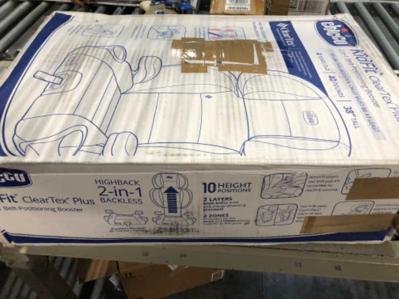 Photo 1 of Chicco KidFit ClearTex Plus 2-in-1 Belt-Positioning Booster Car Seat, Backless and High Back Booster Seat, for Children Aged 4 Years and up and 40-100 lbs. | Drift/Grey KidFit Plus with ClearTex® No Chemicals Drift/Grey