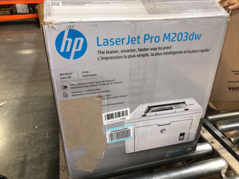 Photo 1 of HP LaserJet Pro M203dw Wireless Monochrome Printer with built-in Ethernet & 2-sided printing, works with Alexa (G3Q47A)