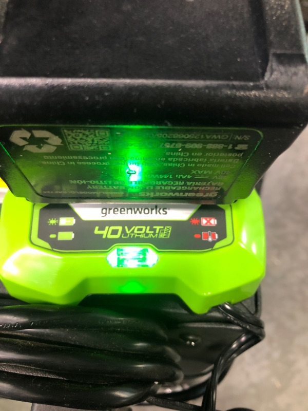 Photo 3 of Greenworks 40V (120 MPH / 450 CFM) Cordless Axial Blower, 4Ah USB Battery (USB Hub) and Charger Included BL40B411 with Gutter Cleaning Kit 4Ah Battery and Charger Blower + Gutter Cleaning Kit