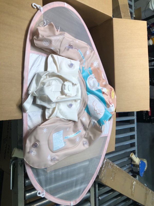 Photo 1 of Free Swimming Baby Infant Pool Float with Sun Canopy Inflatable Baby Swimming Floatie with Sponge Safety Bottom Support Water Toys Swimming Trainer for Age of 3-72 Months (Pink, Large) Pink Large