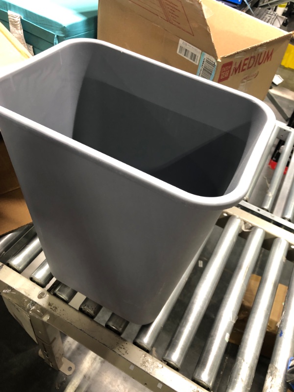 Photo 1 of AmazonCommercial 10 Gallon Commercial Office Wastebasket, Grey, 1-Pack GREY 10 GALLON 1 pack