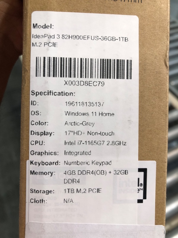 Photo 2 of Lenovo Newest IdeaPad 3 17.3" HD Business Laptop, 10th Gen Intel Core i5-1035G1 (Beat i7-8550U), 20GB RAM 1TB SSD, for Business and Student, Webcam Windows 10 Pro | 32GB Tela USB Card 20GB RAM | 1TB SSD