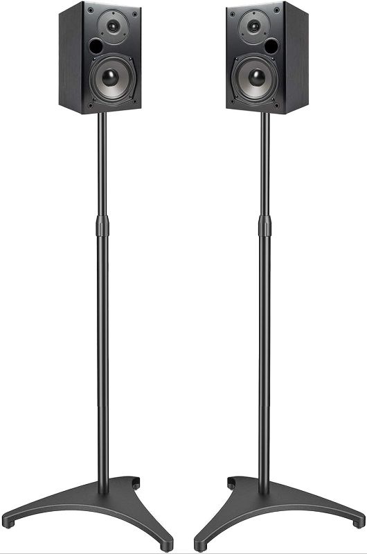 Photo 1 of PERLESMITH Speaker Stands Height Adjustable 19.29-44.29 Inch with Cable Management, Hold Satellite Speakers and Small Bookshelf Speakers up to 9lbs -1 Pair
