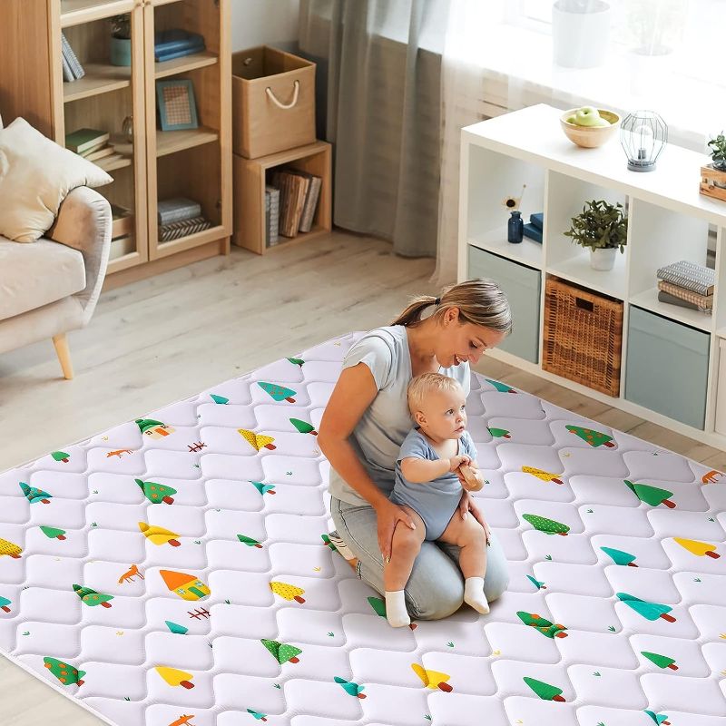 Photo 1 of Premium Foam Baby Play Mat 79" X 71", Extra Large Activity Playmats for Babies,Toddlers, Infants, Soft Thicker Sponge Baby Mat for Floor, Play & Tummy Time, Machine Washable for Easy Care
