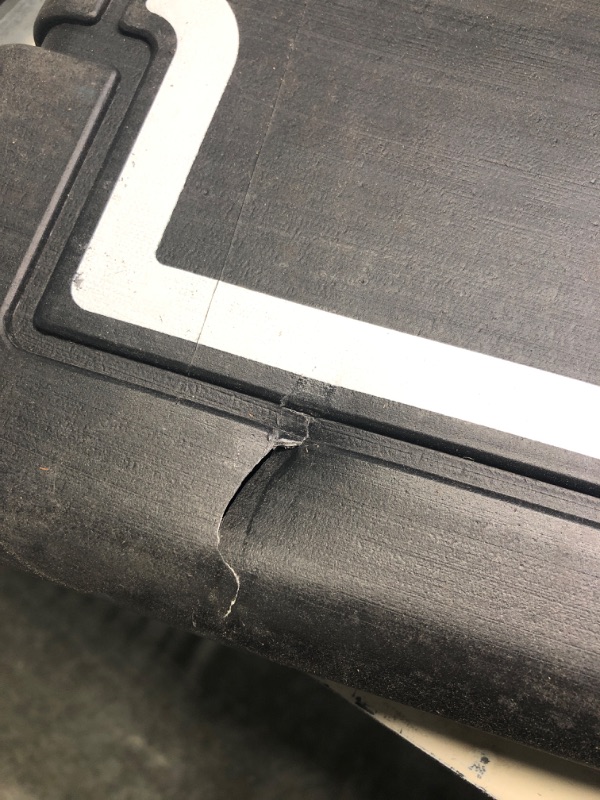 Photo 5 of aokung Portable Adjustable Height 5.4ft - 7ft Basketball Hoop Backboard Stand and Rim for Kids Youth w/Wheels Basketball Goal Game Play Set Indoor/Outdoor
*minor dent/tear on lower left part of backboard.  Item looks fine and durable. see pics