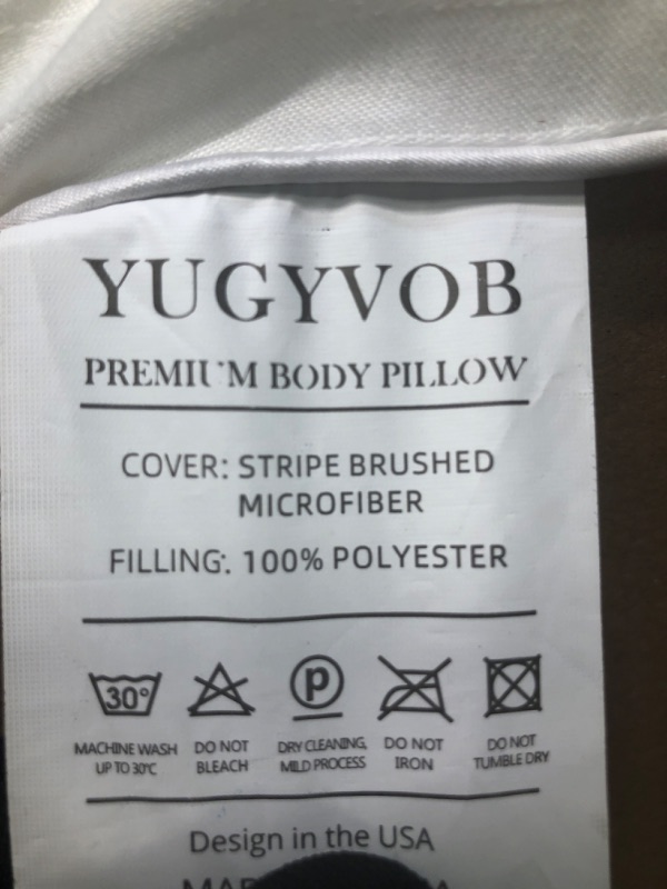 Photo 3 of YUGYVOB Cooling Body Pillow for Adults- Satin Stripe Full Body Pillow Long Pillow Insert, Pregnancy Pillows for Sleeping, Fluffy & Firm, 20x54 Inch Satin Stripe body pillow

*minor blemishes, see pic