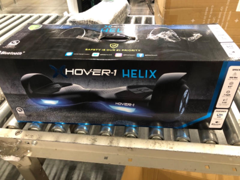 Photo 2 of Hover-1 Helix Electric Hoverboard | 7MPH Top Speed, 4 Mile Range, 6HR Full-Charge, Built-in Bluetooth Speaker, Rider Modes: Beginner to Expert Hoverboard Black