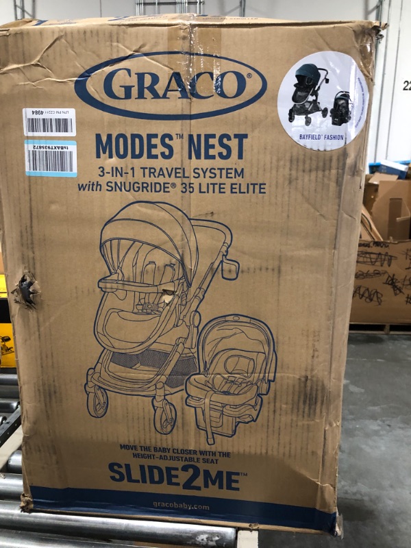 Photo 2 of Graco Modes Nest Travel System, Includes Baby Stroller with Height Adjustable Reversible Seat, Pram Mode, Lightweight Aluminum Frame and SnugRide 35 Lite Elite Infant Car Seat, Bayfield***BRAND NEW IN BOX***
