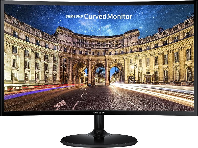 Photo 1 of Samsung CF390 Series 27 inch FHD 1920x1080 Curved Desktop Monitor for Business, HDMI, VGA, VESA mountable, 3-Year Warranty, TAA (C27F390FHN), Black
