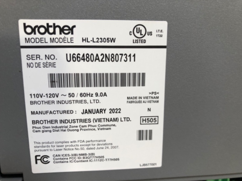 Photo 3 of Brother HLL2305W Compact Mono Laser Single Function Printer with Wireless and Mobile Device Printing (RHLL2305W) (Renewed) Renewed: HLL2305W (Wireless)