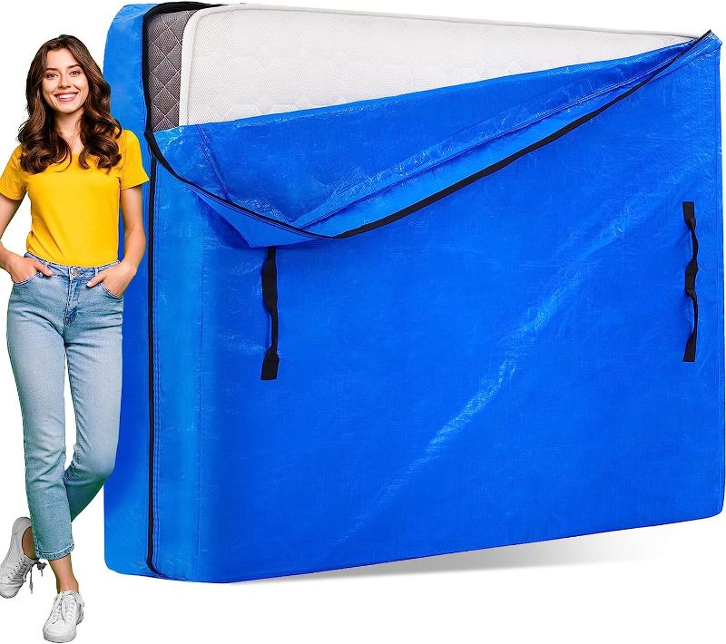 Photo 1 of AlexHome Mattress Bag for Moving and Storage,Heavy Duty Tarp Reusable Mattress Storage Bag,Easy Carrier Mattress Moving Cover (Queen Size)
