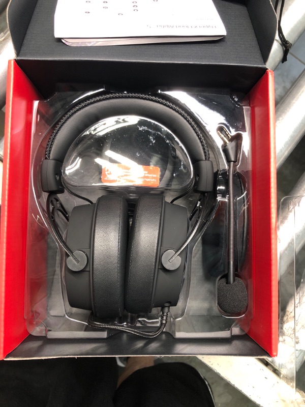 Photo 5 of HyperX Cloud Alpha S - PC Gaming Headset, 7.1 Surround Sound, Adjustable Bass, Dual Chamber Drivers, Chat Mixer, Breathable Leatherette, Memory Foam, and Noise Cancelling Microphone – Blackout Black Wired Headset