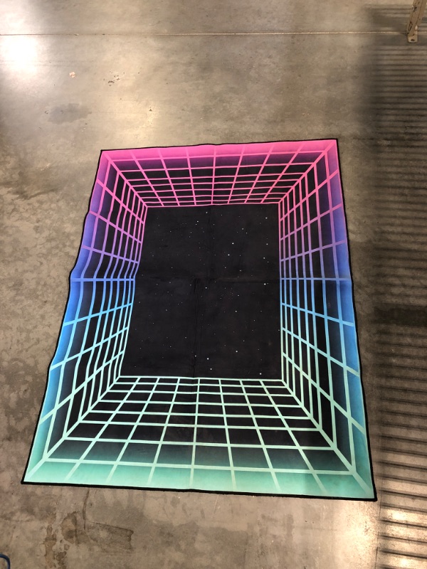 Photo 2 of Vaporwave Retro Futuristic Background Abstract Laser Grid Tunnel in Area Rugs Floor Mat Non Slip Throw Rugs Soft Door Mat Nursery Carpet for Living Room Home Indoor Outdoor Runner Rugs Yoga Mat

*some marks/stains on rug.  Looks ok.