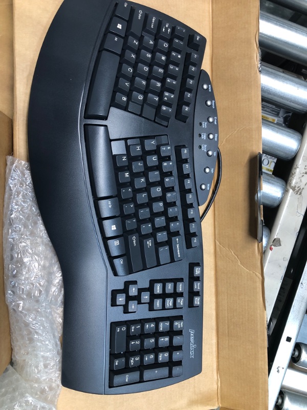 Photo 3 of Perixx PERIDUO-512B US, Wired Ergonomic Keyboard and Vertical Mouse Combo - USB - Black - US English