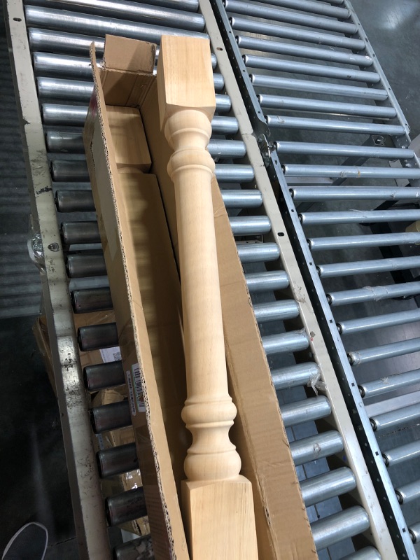 Photo 3 of 35 1/2-inch H 3 1/2-inch W 3 1/2-inch D Cabinet Columns, La Vane Set of 2 Traditional Unfinished Rubber Wood Replacement Countertop Legs for Large Dining Table & Kitchen Table 3 1/2"W x 3 1/2"D x 35 1/2"H