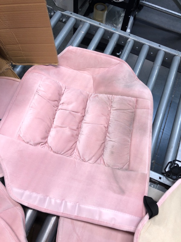 Photo 4 of AOOG Fuzzy Front Pair + REAR COVERS, Fluffy Automotive Seat Covers for Cars SUV Pick-up Truck, Soft Plush Synthetic Fur Car Seat Cushions, Warm Winter Protector, Pink FRONT PAIR PINK

*one of rear seat covers is dirty. front pair looks new