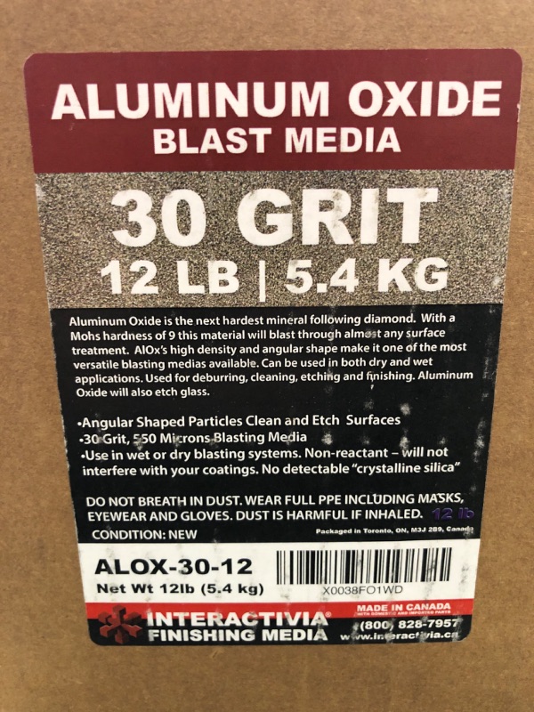 Photo 3 of #30 Grit Coarse Aluminum Oxide - 12 LBS - Sand Blasting Abrasive Media for Sandblasters, Sandblast Guns and Blast Cabinets #30 Grit (Coarse)