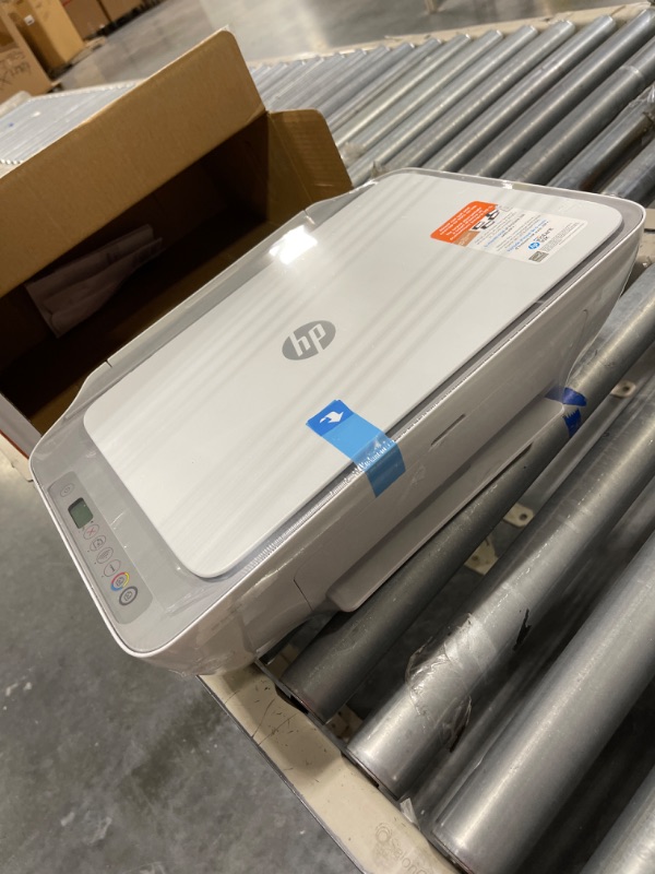 Photo 1 of HP DeskJet 2755e Wireless Color All-in-One Printer with bonus 6 months Instant Ink (26K67A), white