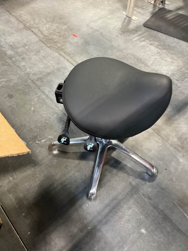 Photo 2 of 2xhome - Ergonomic Backless Rolling Saddle Stool Office Chair with Adjustable Height and Tilt, Black