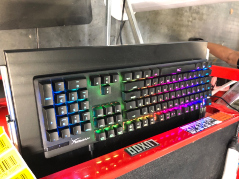 Photo 2 of HyperX Alloy Origins - Mechanical Gaming Keyboard, Software-Controlled Light & Macro Customization, Compact Form Factor, RGB LED Backlit - Linear HyperX Red Switch (Black) Black Full Size HyperX Red Keyboard