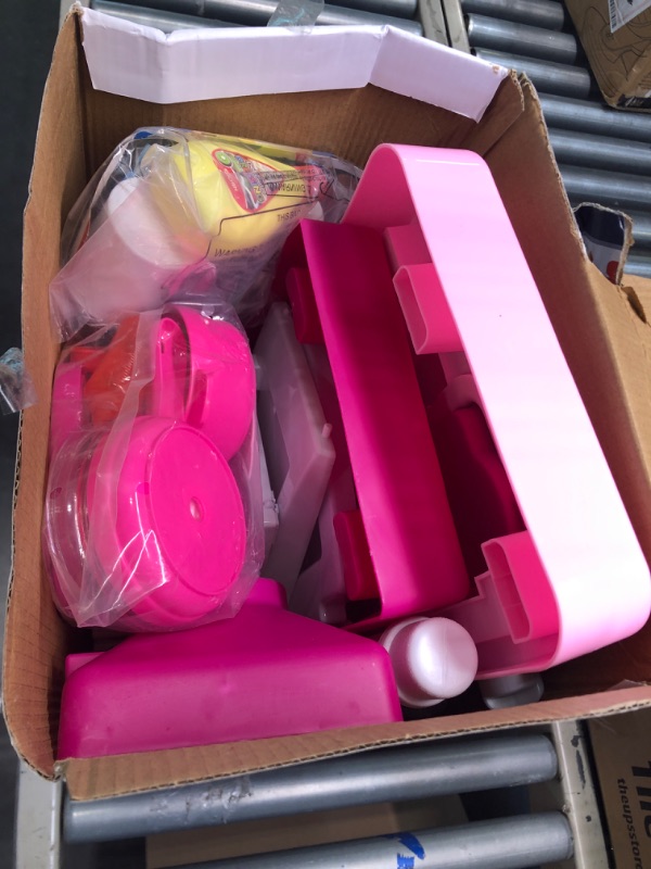 Photo 1 of TEMI Play Kitchen Playset Pretend Food - 53 PCS Pink Kitchen Toys for Toddlers, Toy Accessories Toddler Set w/ Real Sounds and Light, Toddler Outdoor Playset for Kids, Girls & Boys